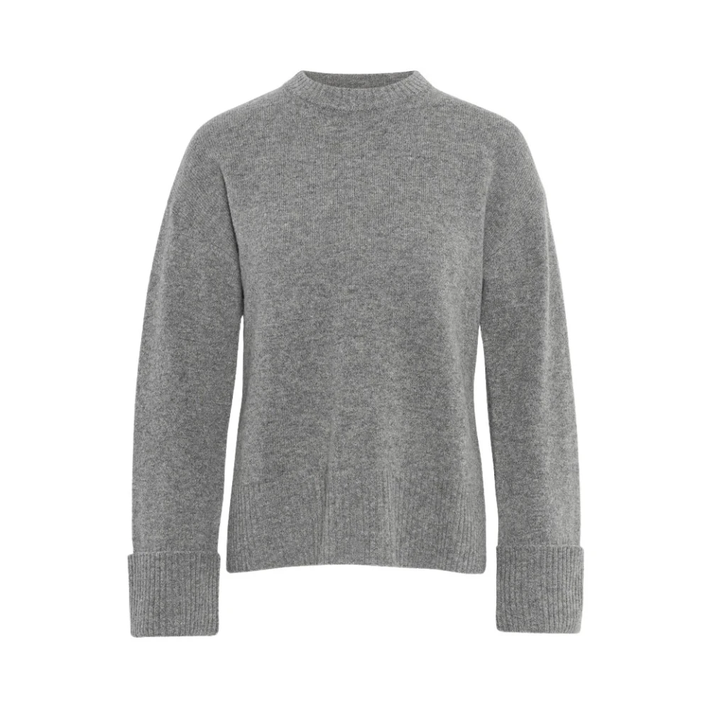 Grå Merino Sweater Melange Jakke