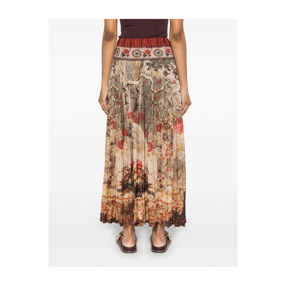 Pierre-Louis Mascia Grafische Print Elastische Taille Bruine Rok Multicolor Dames