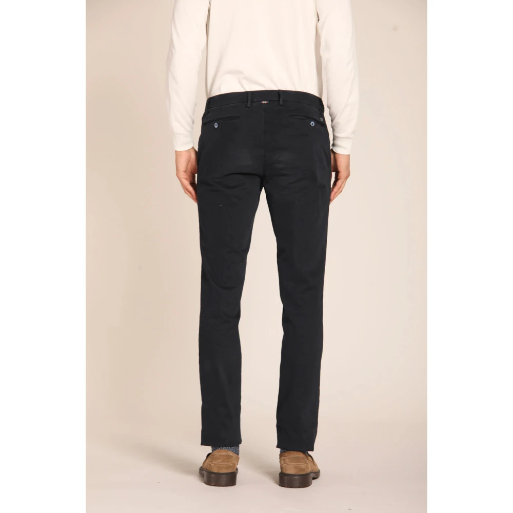 Mason's Gabardine Stretch Chino Broek Regular Fit Blue Heren