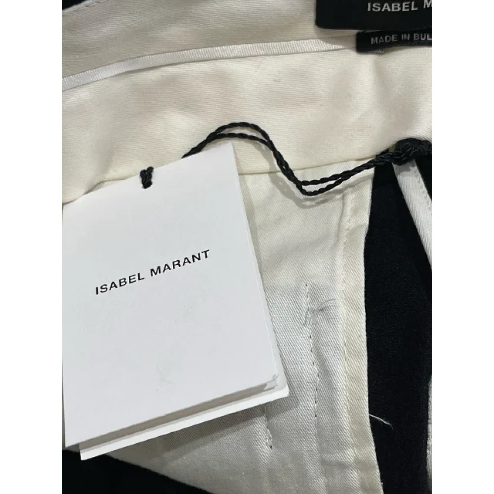 Isabel Marant Pre-owned Zwarte fluweelachtige broek met Swarovski-kristallen Black Dames