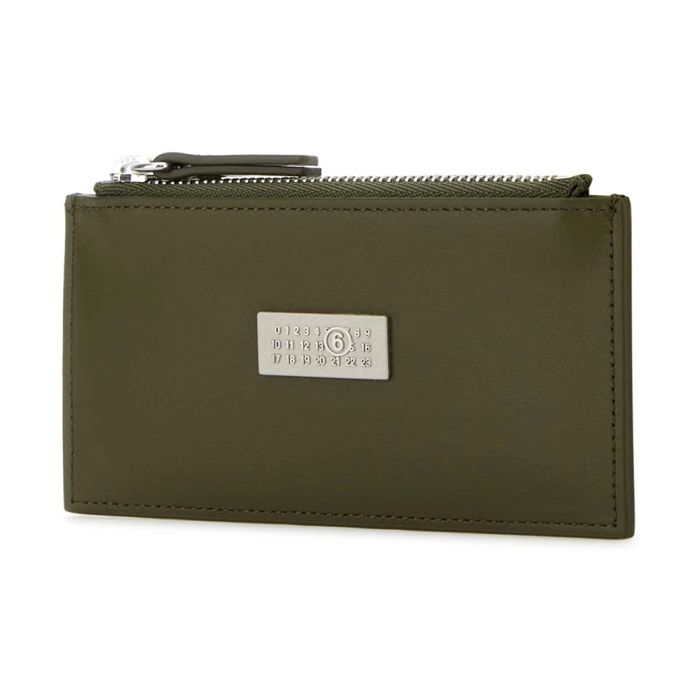 MM6 Maison Margiela Khaki Leren Kaarthouder Portemonnee Green Dames