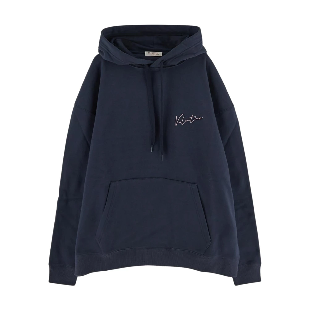 Valentino Katoenen Logo Sweatshirt Blue Heren