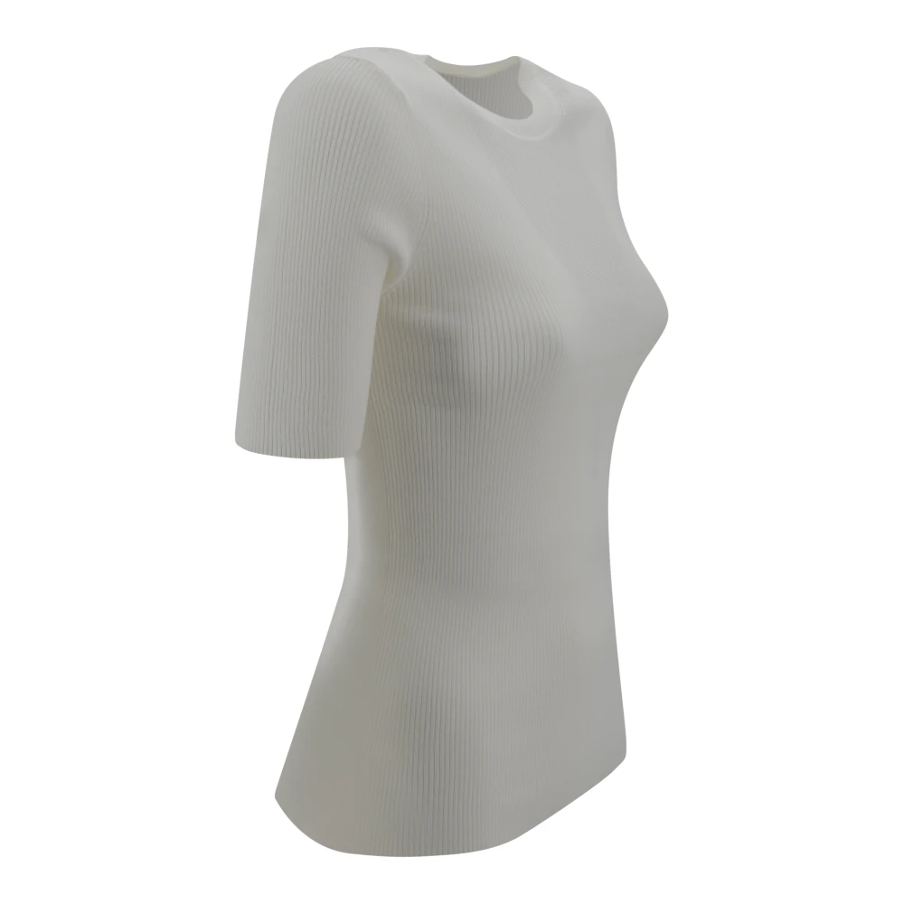 P.a.r.o.s.h. Crème Trui met Ribgebreid Beige Dames
