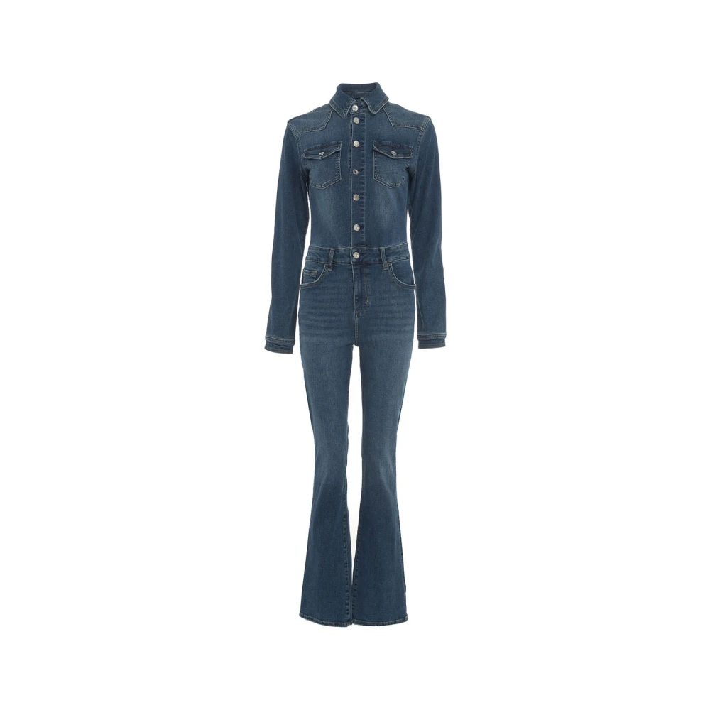 Liu Jo Denim Flared Leg Shirt Blue Dames