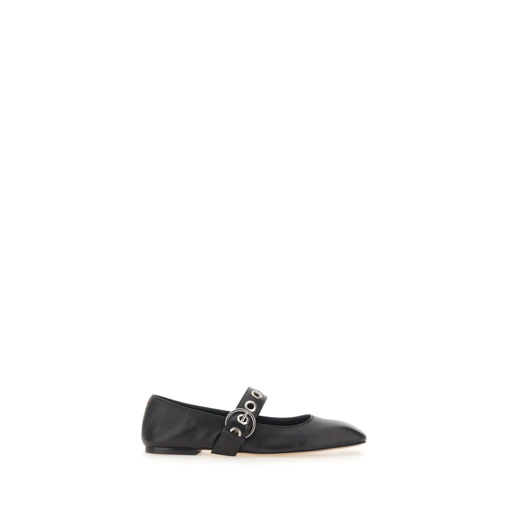 Aeyde Women's Black Uma Eyelet Mary Jane Flat - Ballerina Shoes - 7 Uk - Shoes