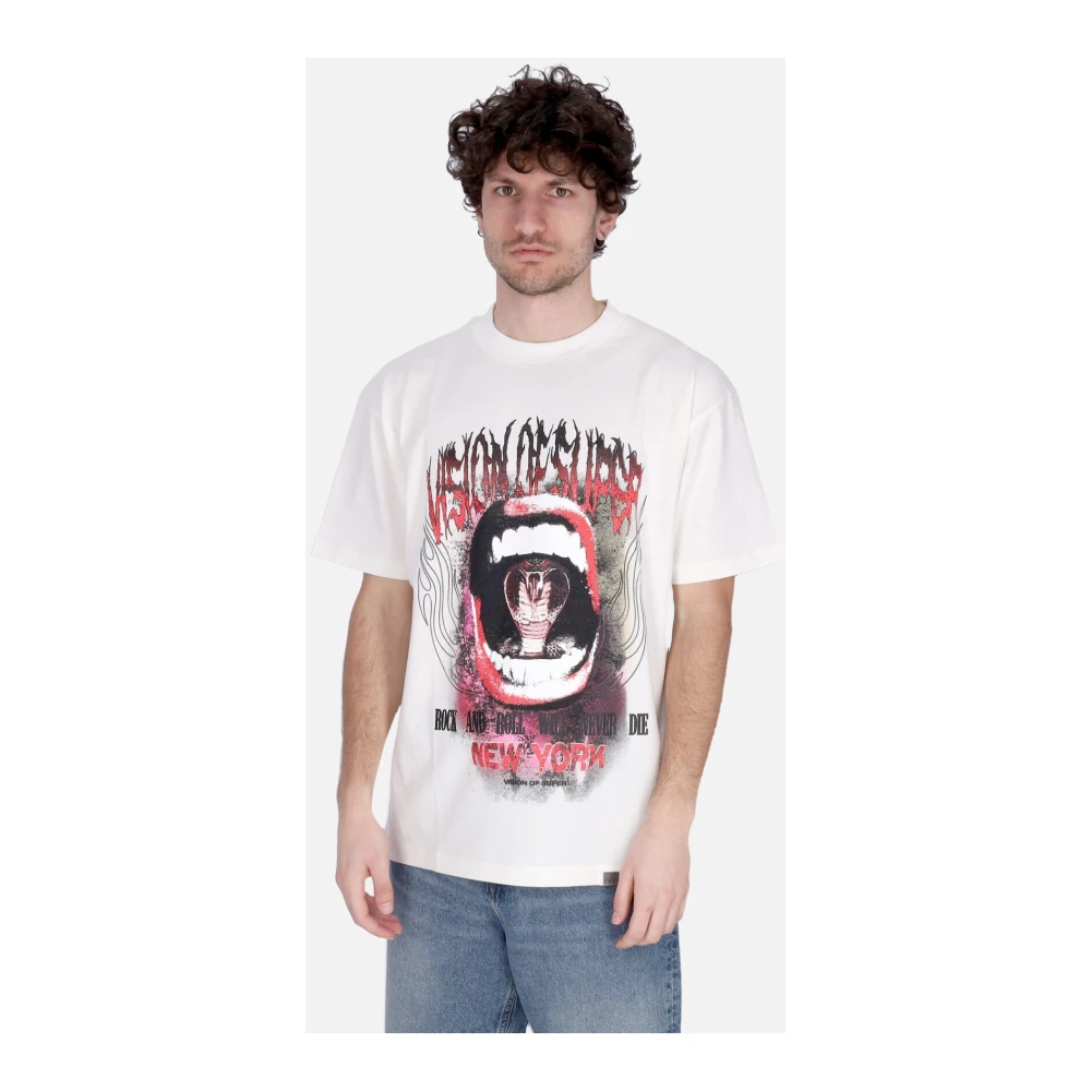 Vision OF Super Cobra Mouth Print Tee White Men's T-Shirt White Heren