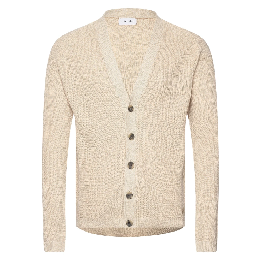 Beige Strikket Cardigan Genser Jakke