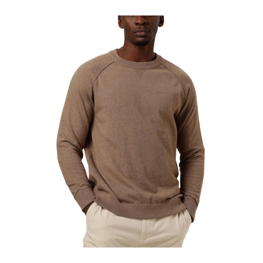 Saint Steve Taupe Sweater Pelle Brown Heren