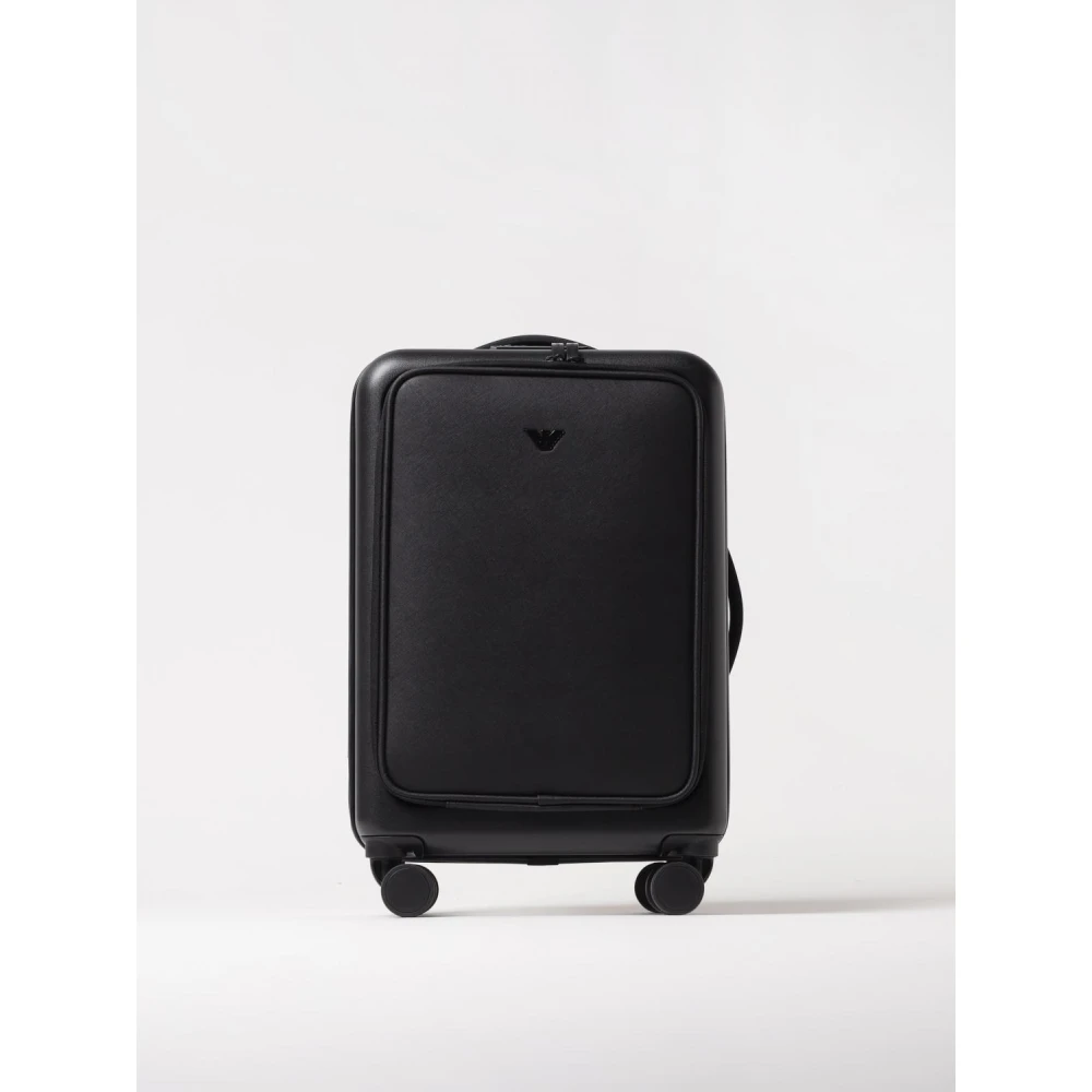 Emporio Armani Zwarte Koffers voor Stijlvolle Reizigers Black Heren