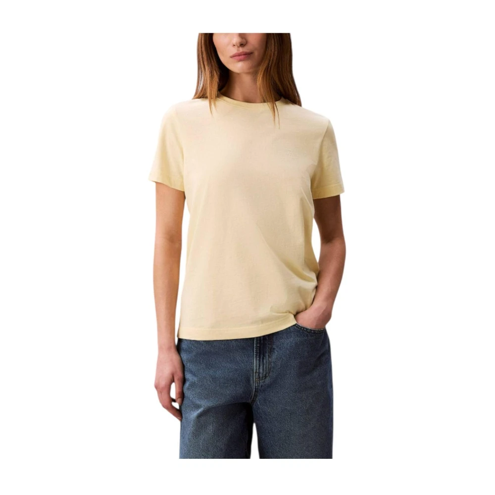 Calvin Klein Women's Yellow Crew Neck T-Shirt