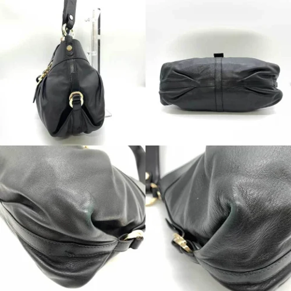 Bvlgari Vintage Pre-owned Leather shoulder-bags Black Dames