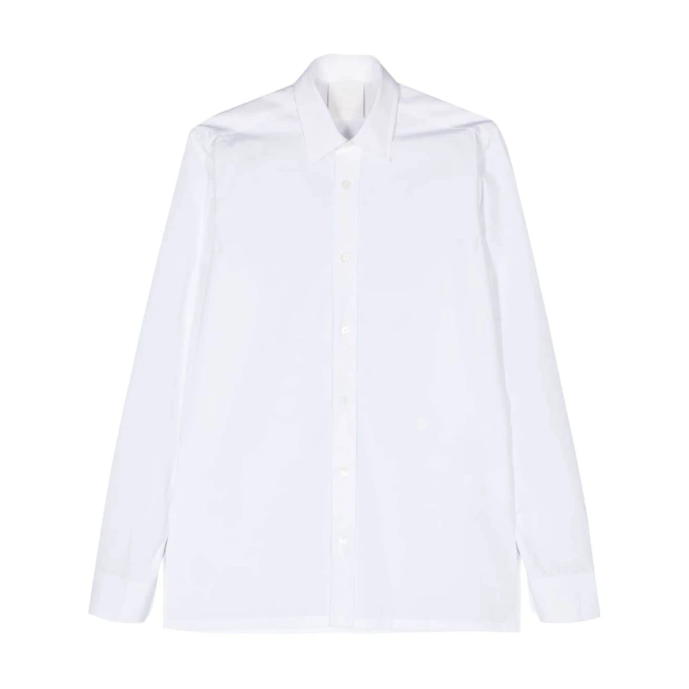 Givenchy Witte Poplin Shirt 4G Motief White Heren