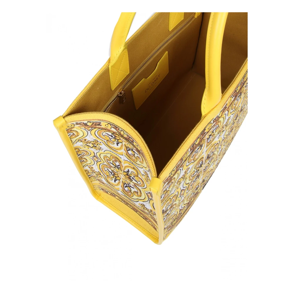 Dolce & Gabbana Majolica Print Shopper Yellow Dames