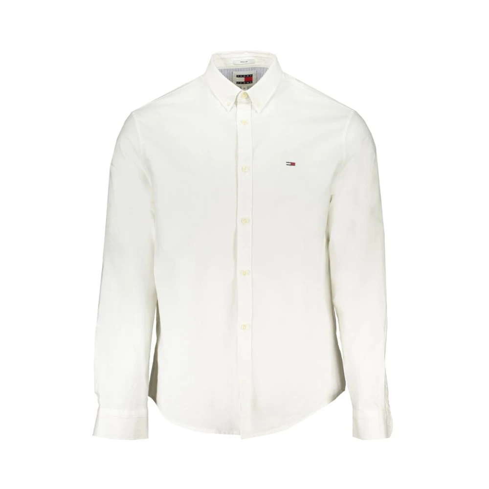 Tommy Hilfiger Wit Overhemd met Lange Mouwen en Button-Down Kraag White Heren