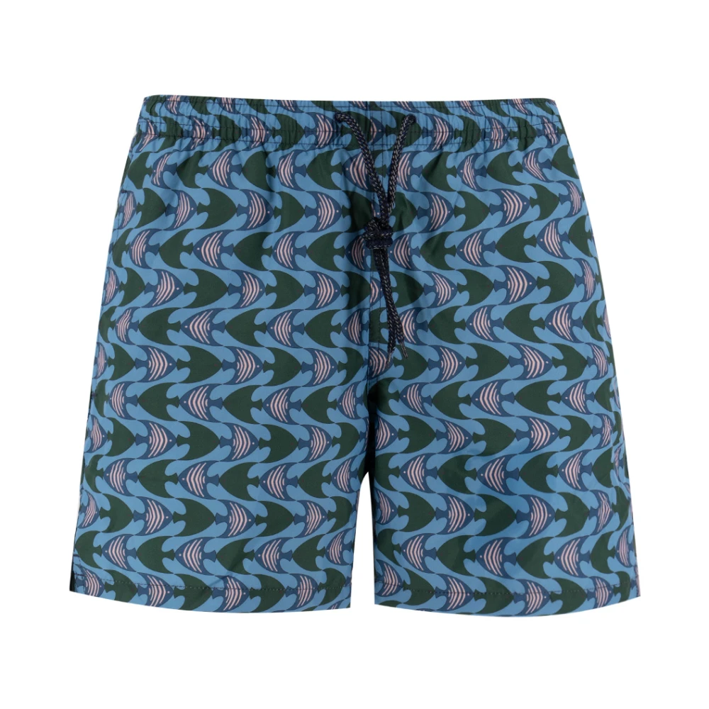 Drumohr Badshorts med abstrakt mönster Blue, Herr