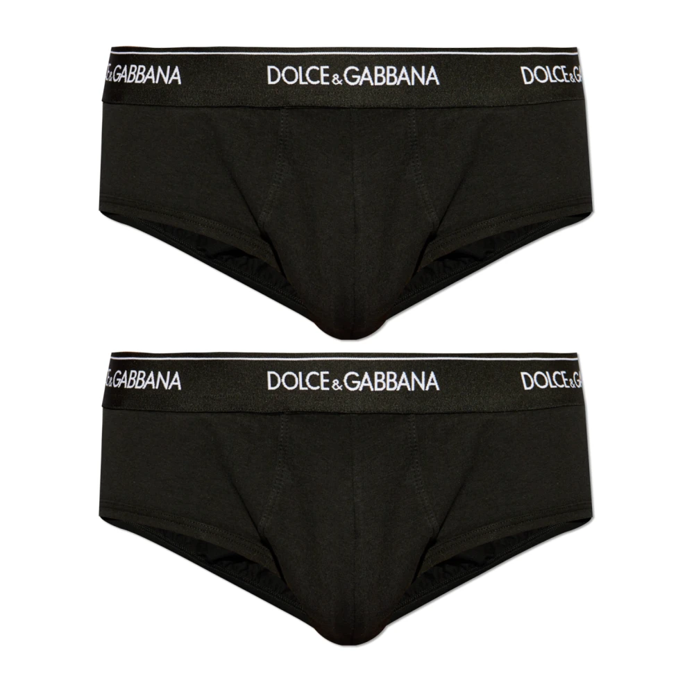 Dolce & Gabbana Twee-pack van briefs Black Heren