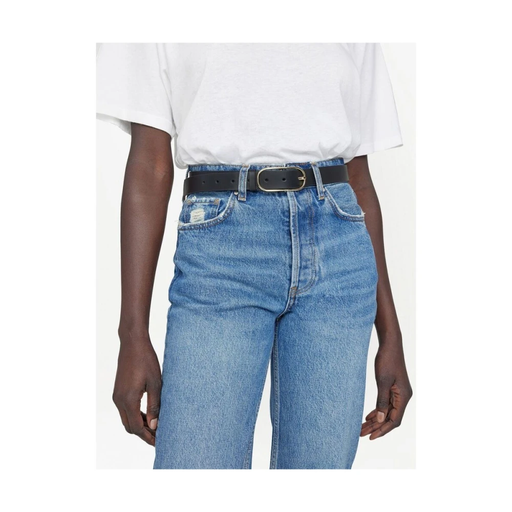 Anine Bing Zwarte Leren Riem Gesp Sluiting Black Dames