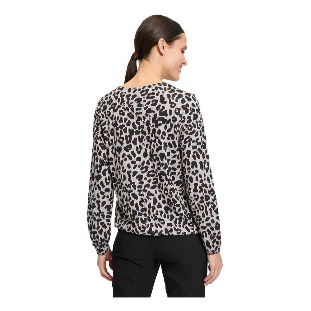 Betty Barclay Casual shirt met dierenprint en V-hals Gray Dames