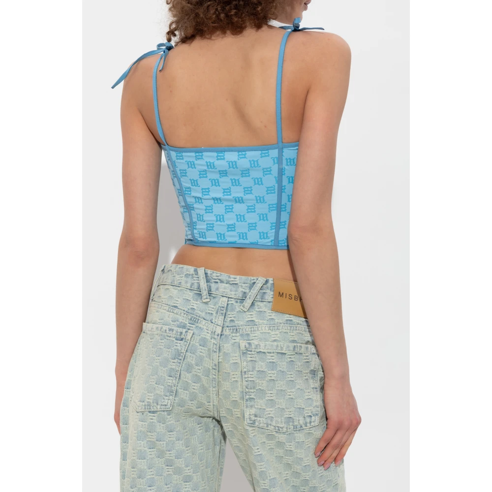 Misbhv Corset top met monogram Blue Dames