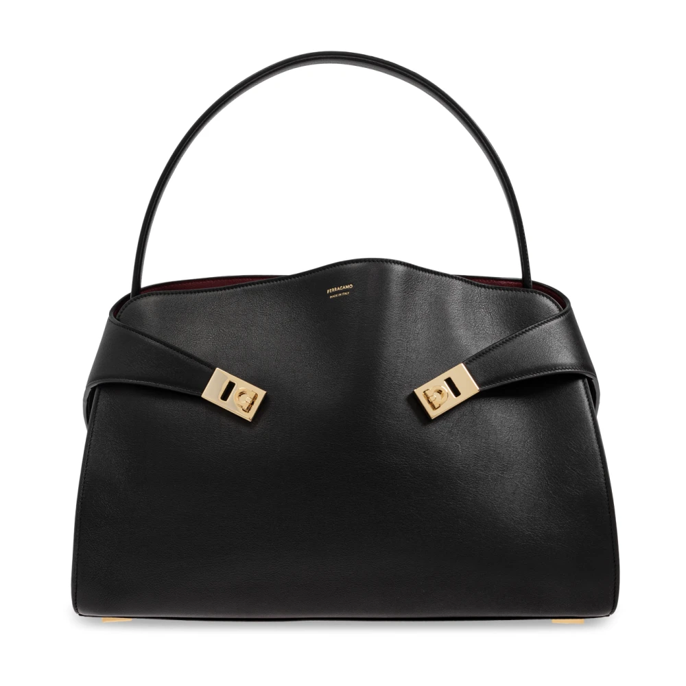 Salvatore Ferragamo Suède schoudertas Hug Black Dames