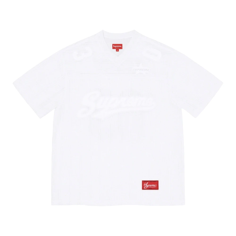 Supreme Beperkte oplage Mesh Stripe Voetbalshirt White Heren