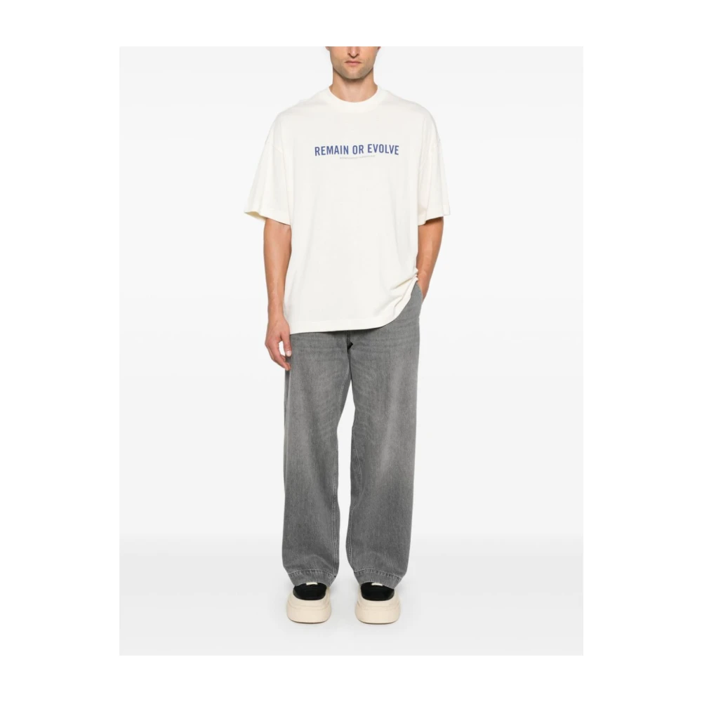 Emporio Armani Grijze Denim Straight Leg Broek Gray Heren