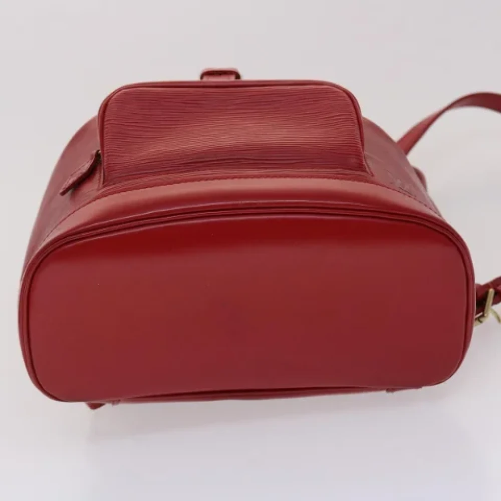 Louis Vuitton Vintage Rode leren Louis Vuitton Montsouris Rugzak Red Dames