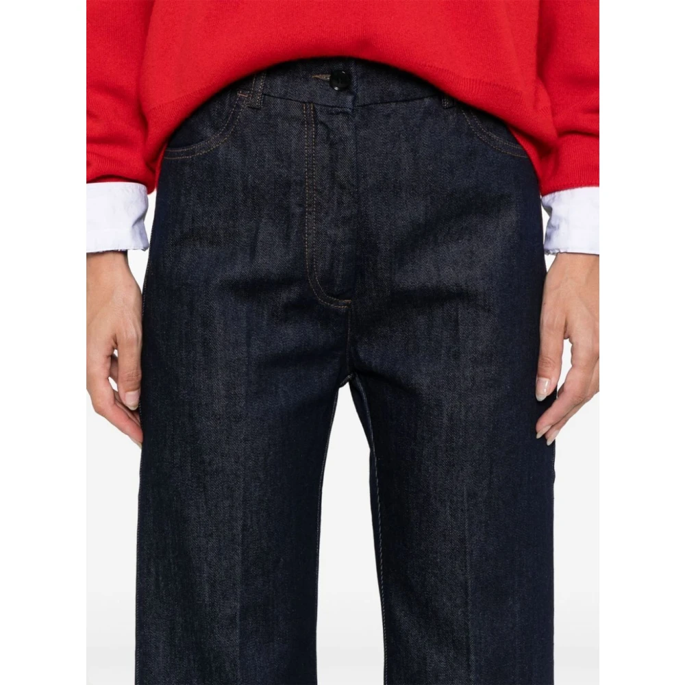Barena Venezia Indigo Blauwe Denim Broek Rechte Pijp Blue Dames