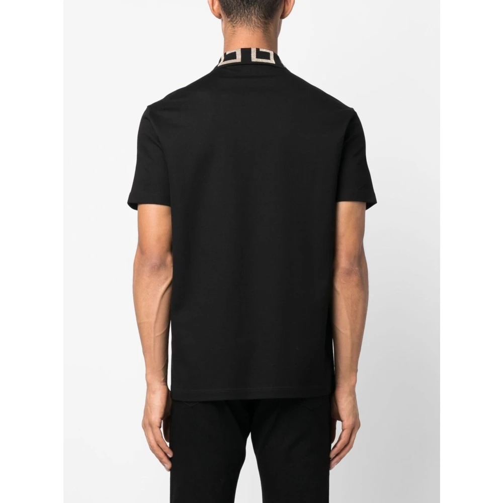 Versace Greca Polo Shirt met Medusa Motief Black Heren