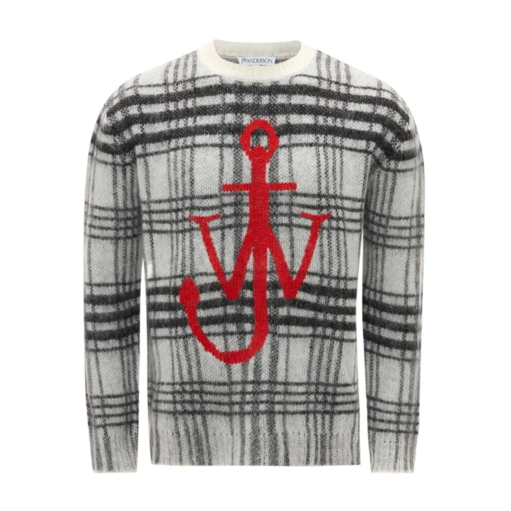 JW Anderson Witte Tartan Check Modieuze Overhemd Multicolor Heren