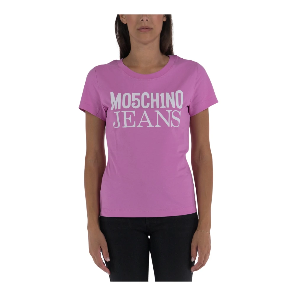 Moschino Grote Logo T-Shirt Pink Dames