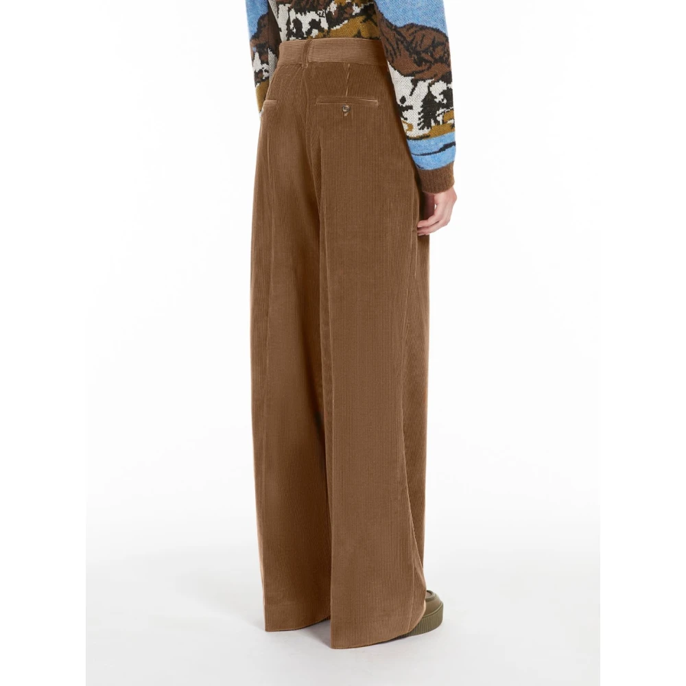 Max Mara Weekend Wijde fluwelen broek Brown Dames
