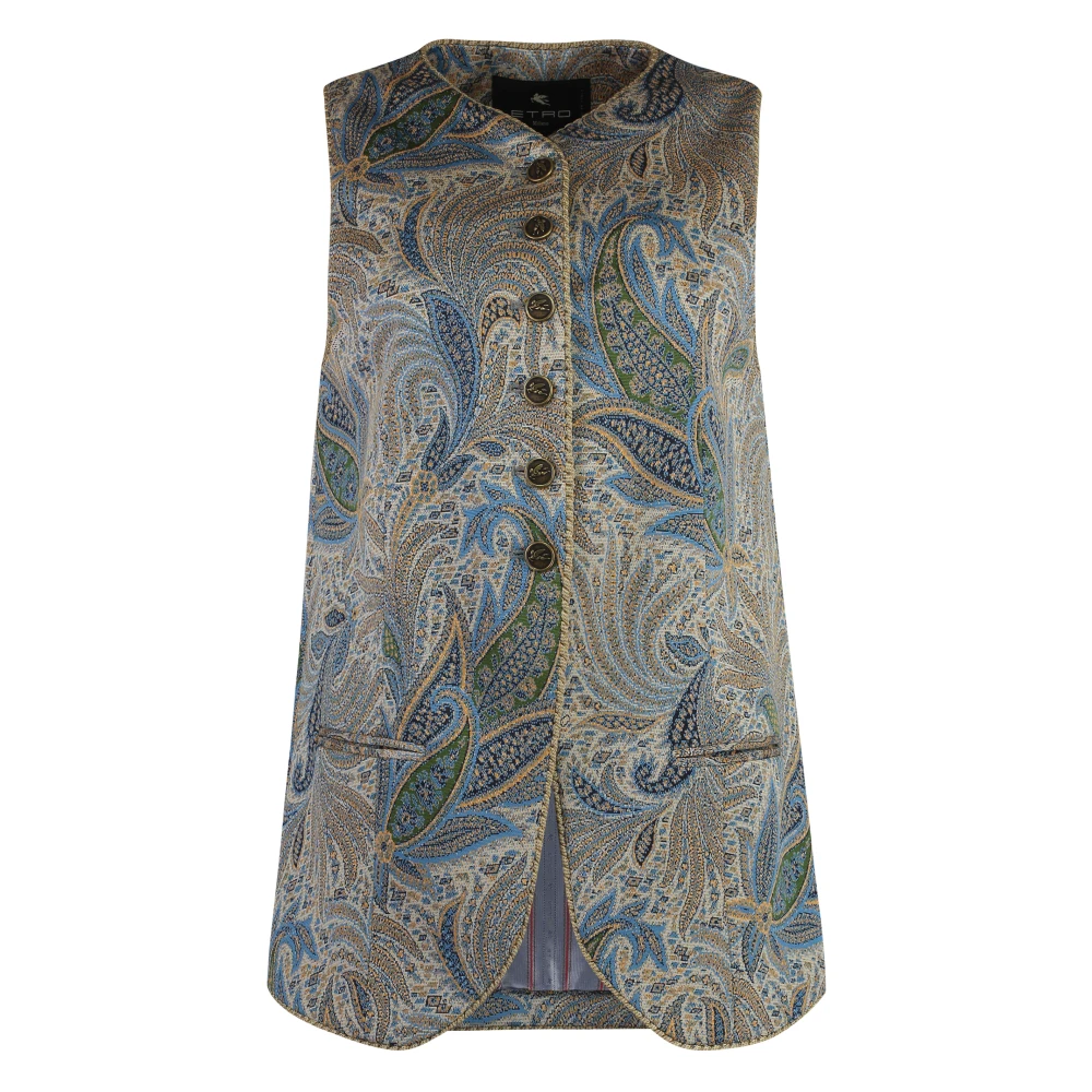 ETRO Paisley Motief Single-Breasted Vest Multicolor Dames