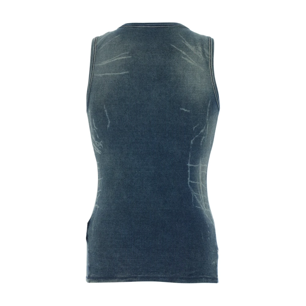 Diesel Geribbelde Grijze Top met Vervaagd Effect Blue Heren