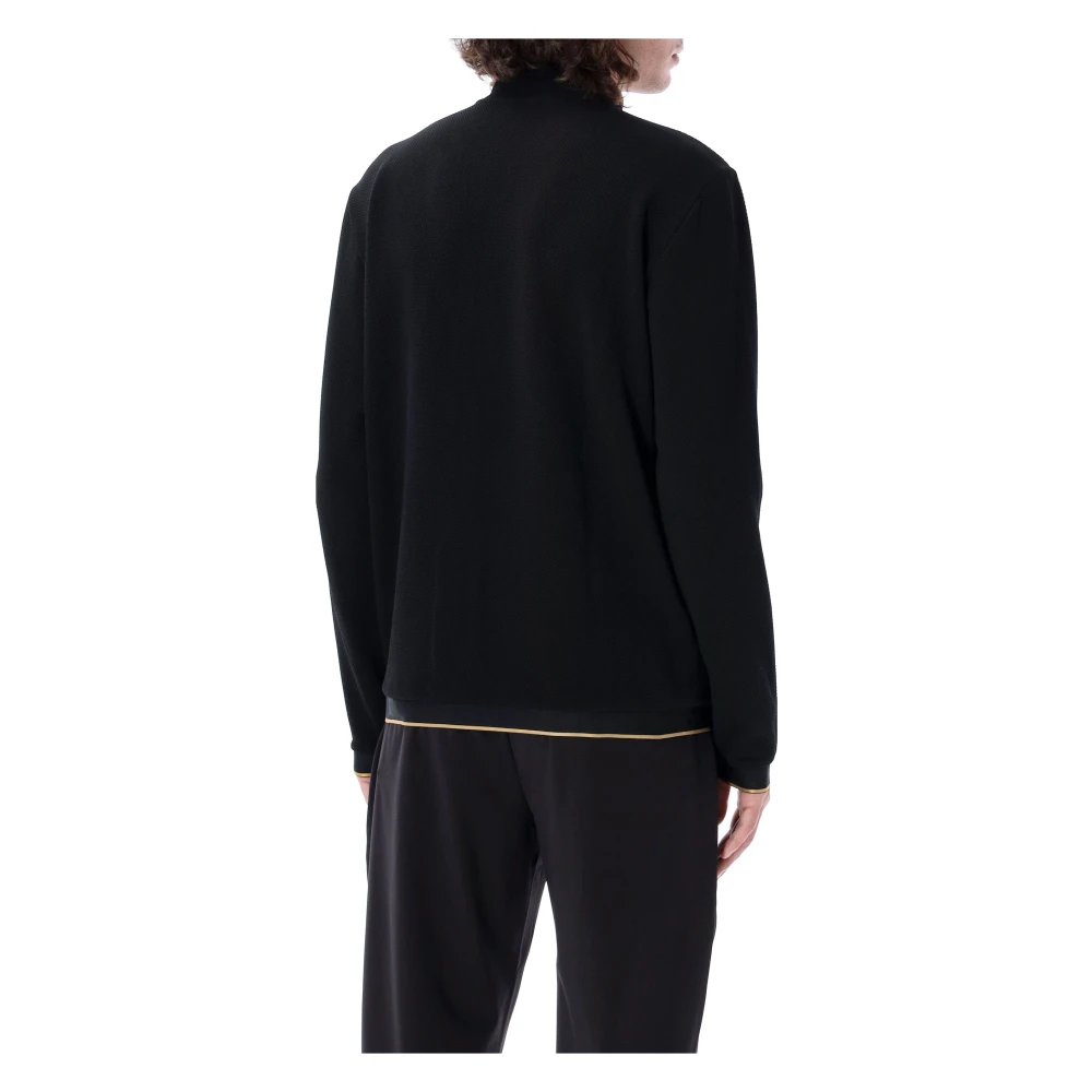 Emporio Armani EA7 Zwarte Gebreide Trui Sweatshirt Gouden Label Aw24 Black Heren