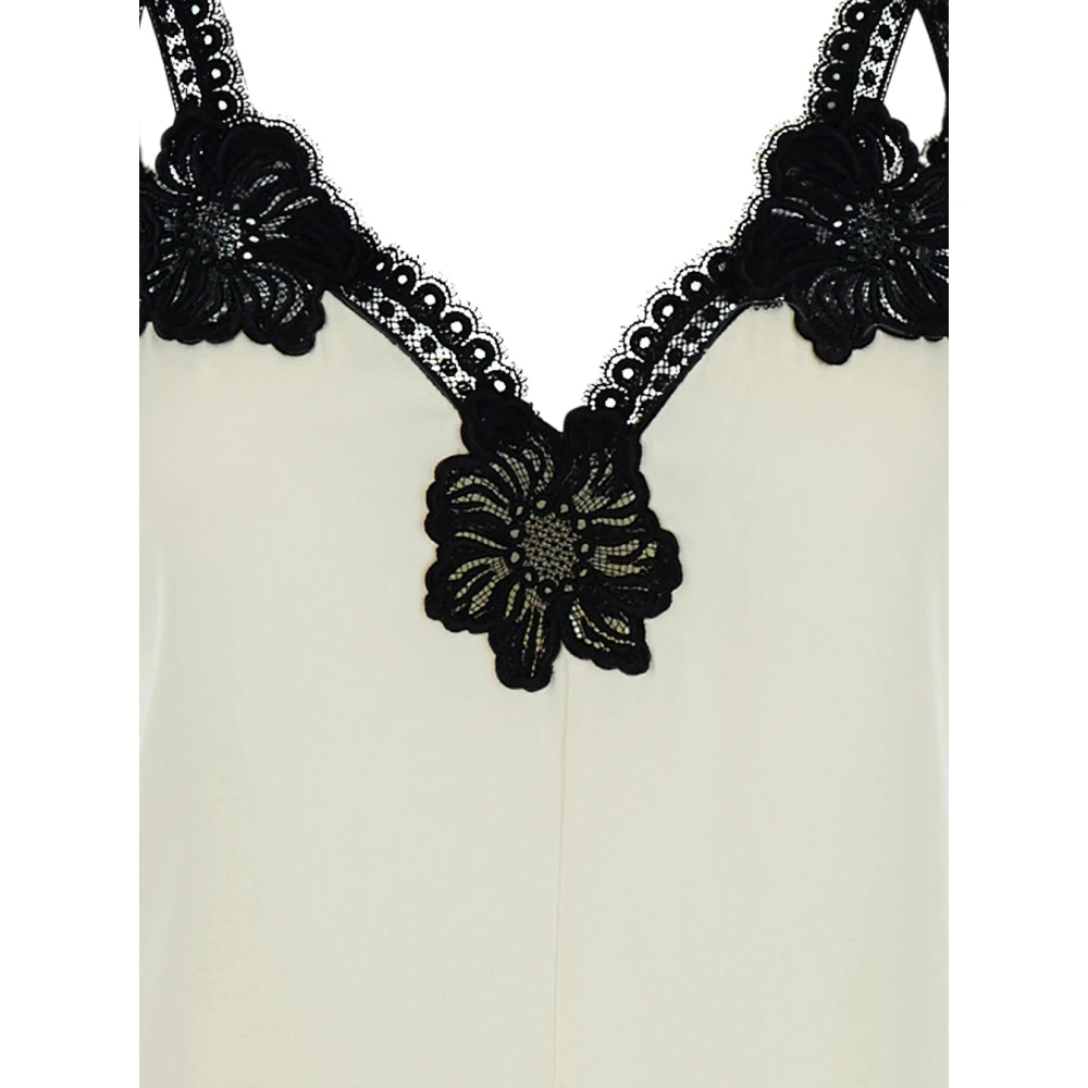 Jil Sander Witte Mouwloze Jurk met Bloemdetails White Dames