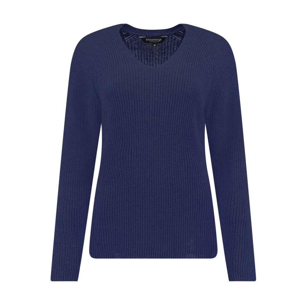 Bloomings V-hals HCS Pullover Sweater Blue Dames