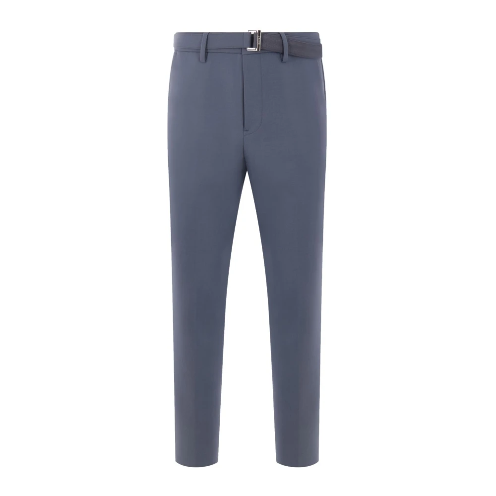 Sacai Grijze Blauwe Wollen Broek Blue Heren