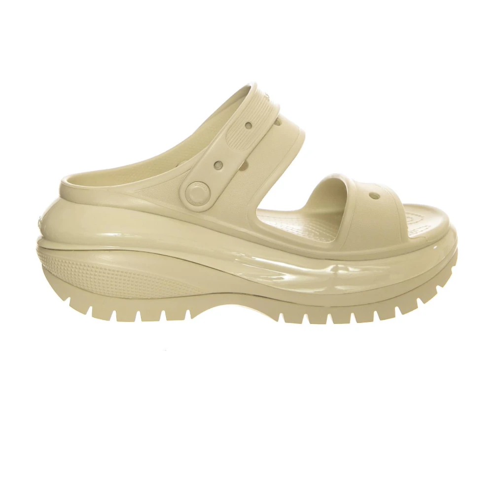 Crocs Beige Wedges, Female, 3 Uk, Mega Crush Sandal