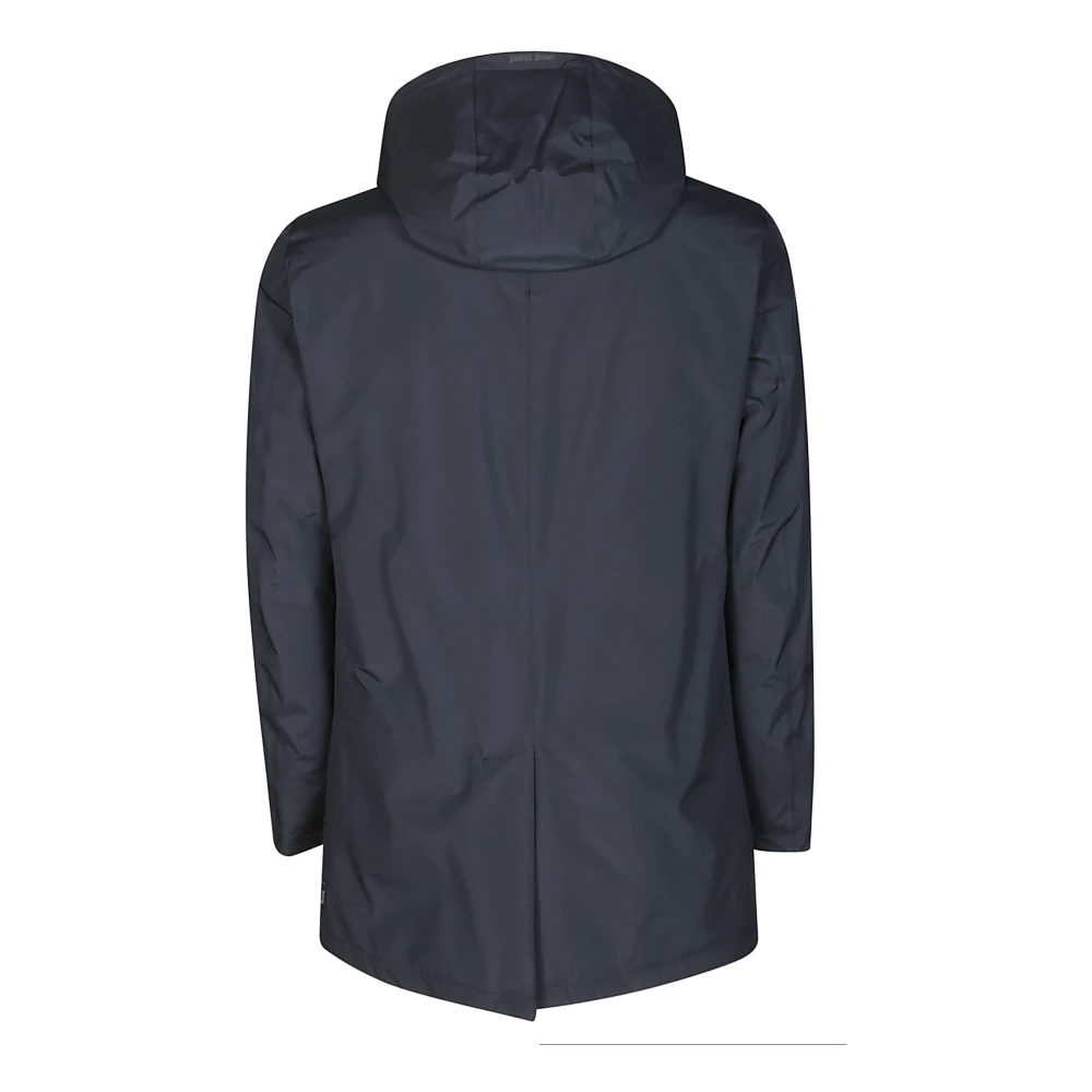 Herno Hooded Carcoat Blue Heren