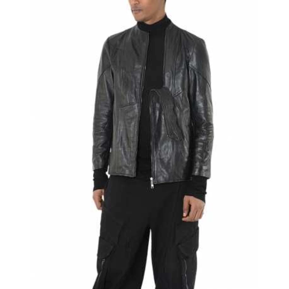 La Haine Inside Us Zwarte Leren Bikerjas Dubbele Rits Black Heren