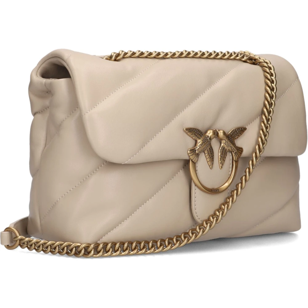 pinko Love Puff Classic Schoudertas Beige Dames