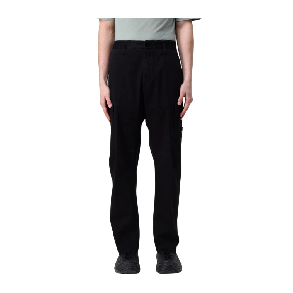 Stone Island Men's Black Cargo Trousers For W29