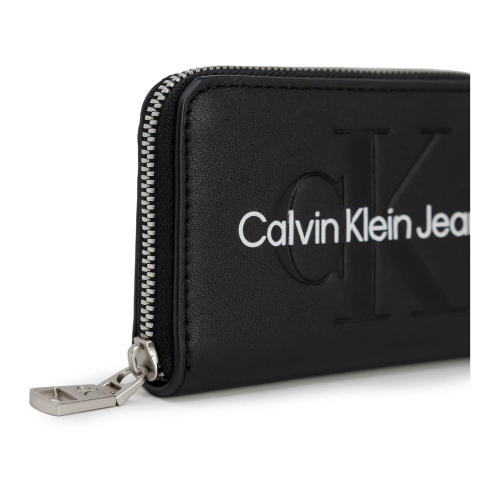 Calvin Klein Jeans Portemonnee met rits Herfst Winter Collectie Black Dames