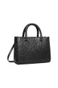 zwarte-monogram-in-relief-vierkante-tote-tas