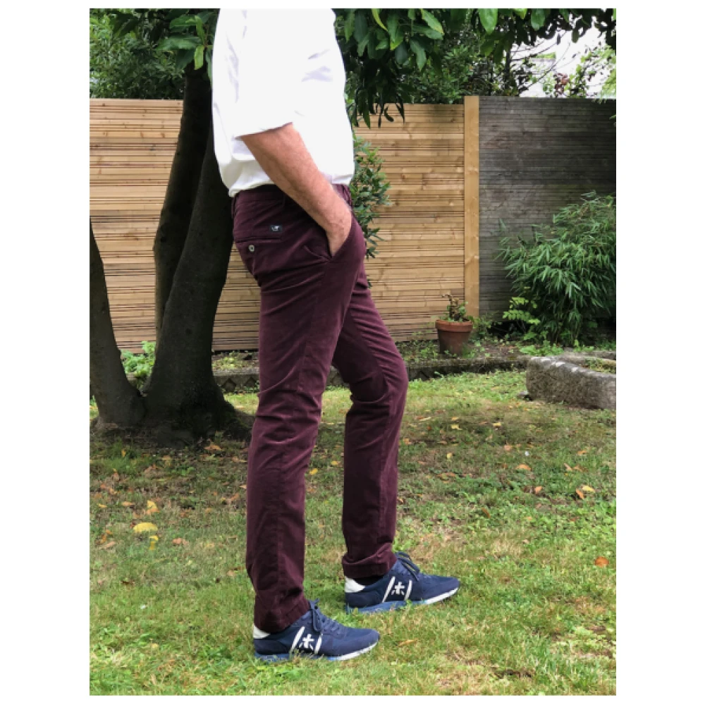 Mason's Slim Fit Fluweel Katoenen Chino Broek Red Heren