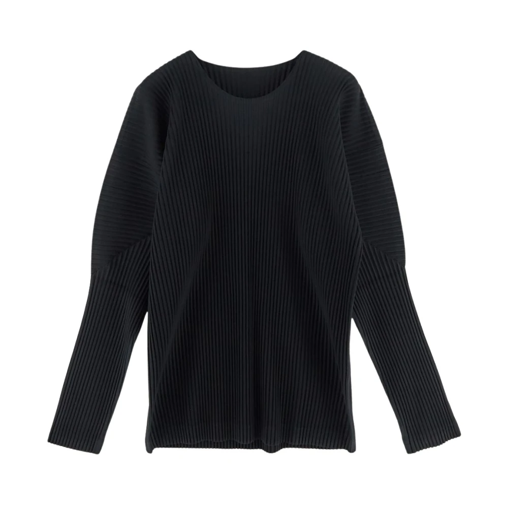 Issey Miyake Geplooide Homme Plissé T-shirt Polyester Black Heren