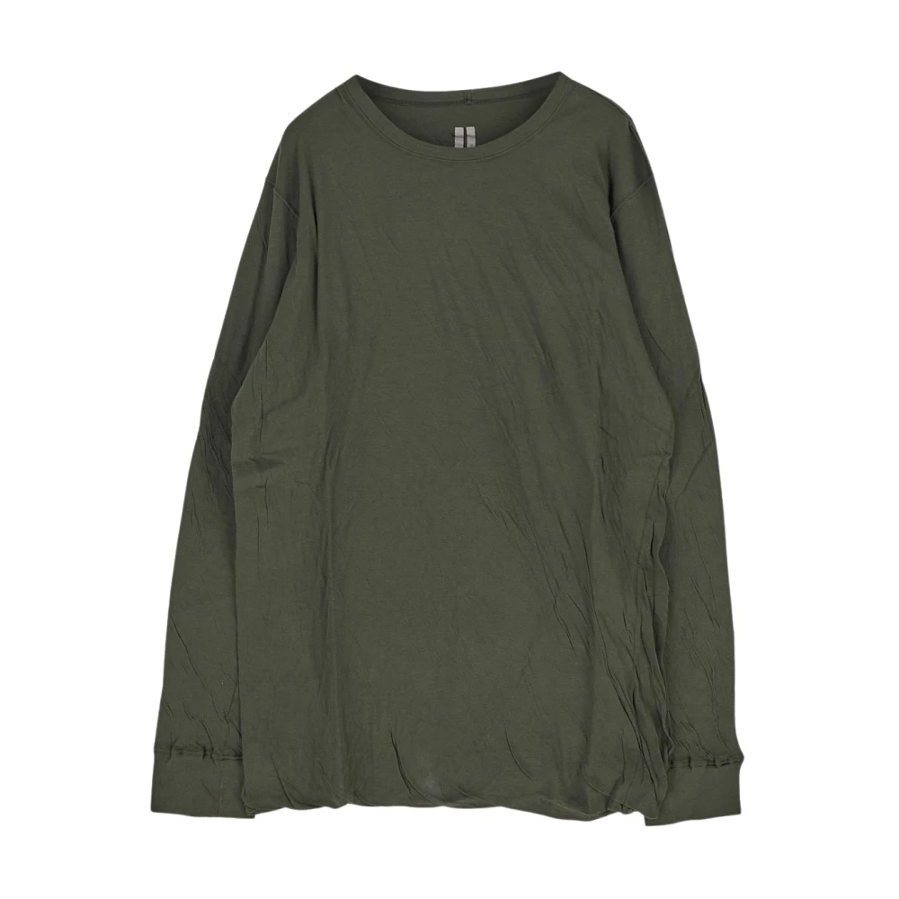 Rick Owens Dubbele LS Katoenen T-shirt Green Heren