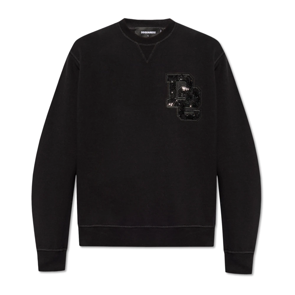 Dsquared2 Sweatshirt med logodetalj Black, Herr