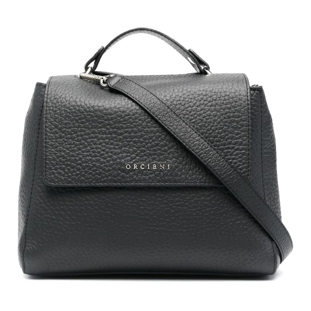 Orciani Zachte Piccola Zwarte Leren Tas Black Dames